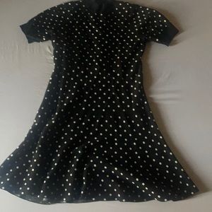 Rachel Roy Sweater Dress in Polka Dot Print with A line Flair Skirting Size 1X